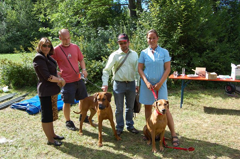 2008_Aug 296.jpg - Ein Wiedersehen mit Sue & Steve (Ozrhode Kennels) und deren Nachzuchten "Geralt" (links) Ozrhode Australian Idol und "Diva" (rechts) Ch Ozrhode Wild Inspiration